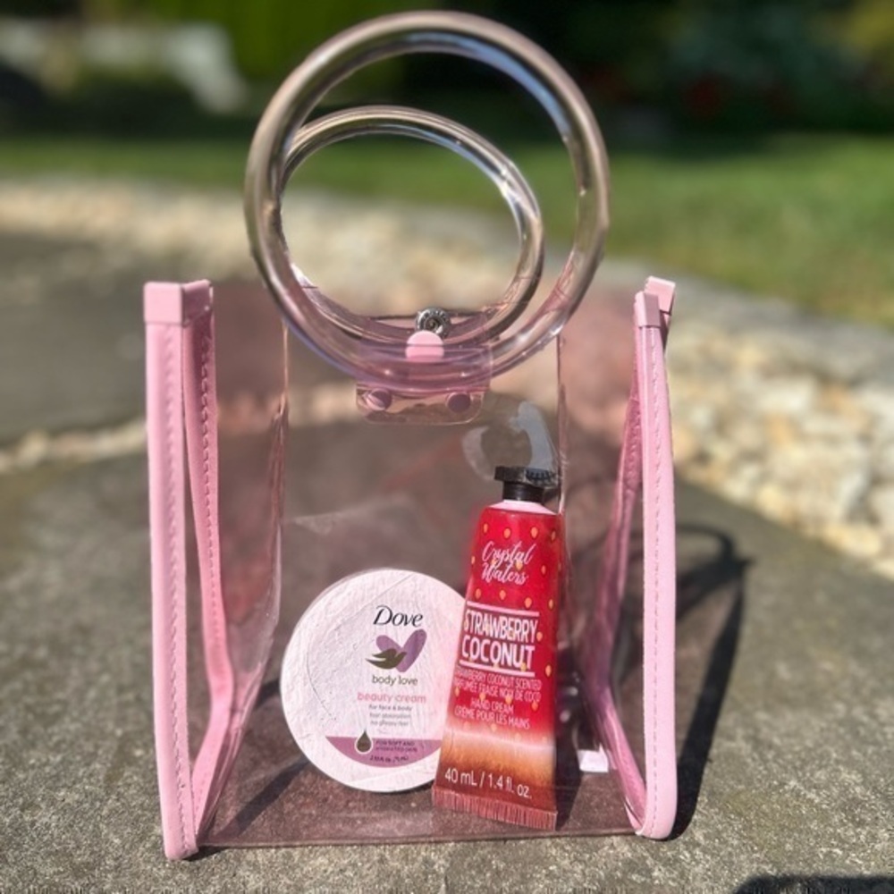 Pink translucent purse